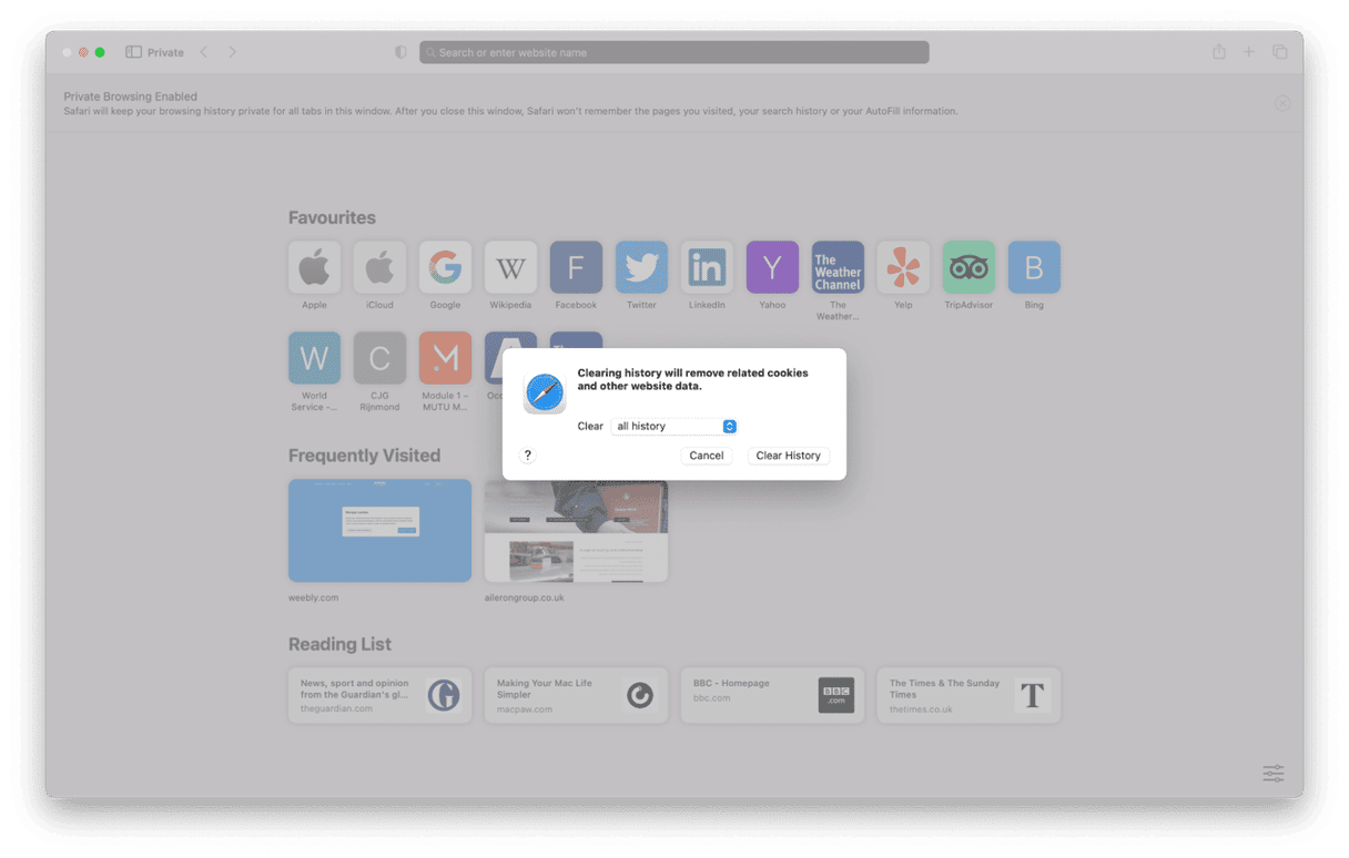 How to remove Safari browsing history