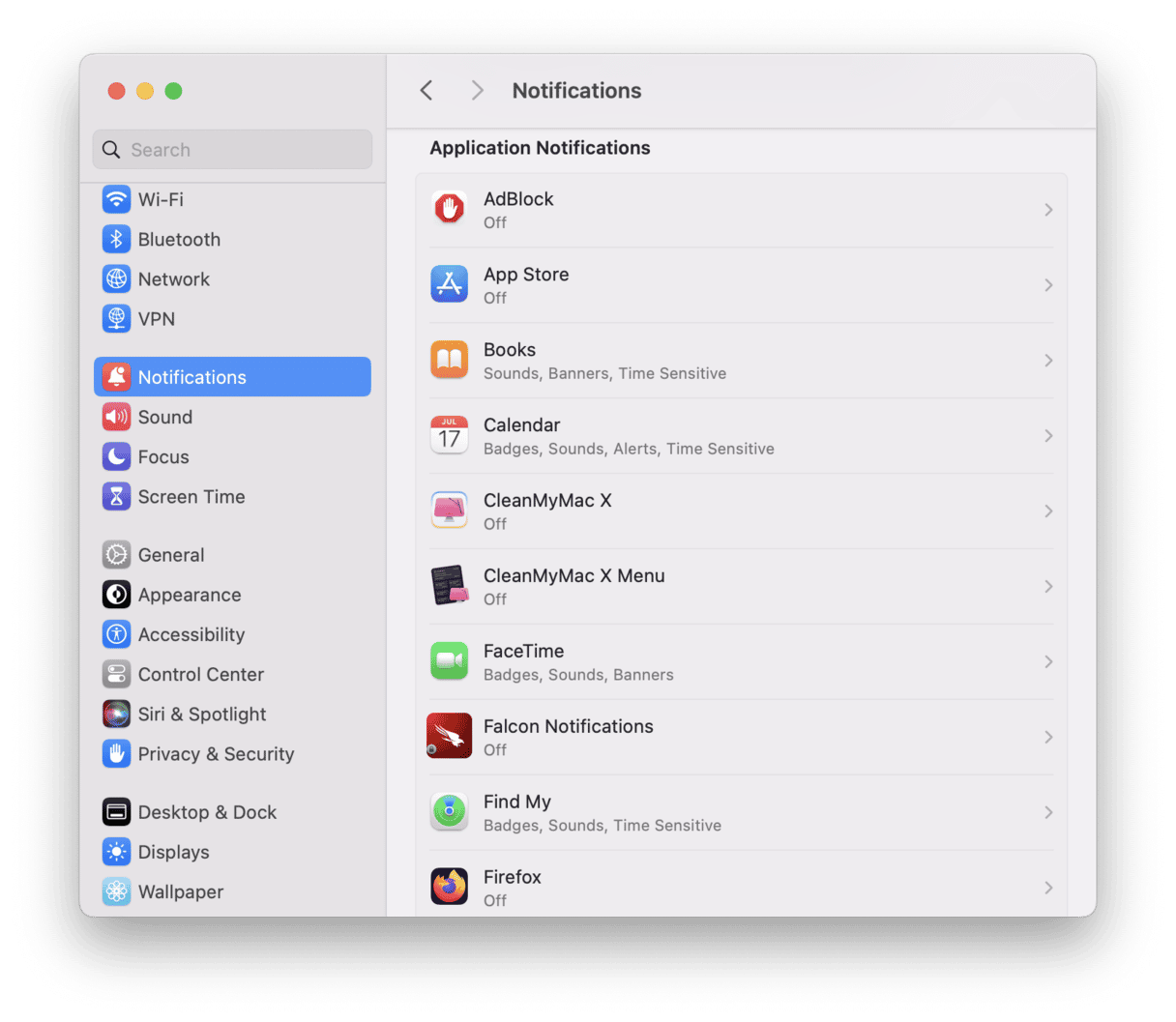 Disattivare le notifiche sul Mac
