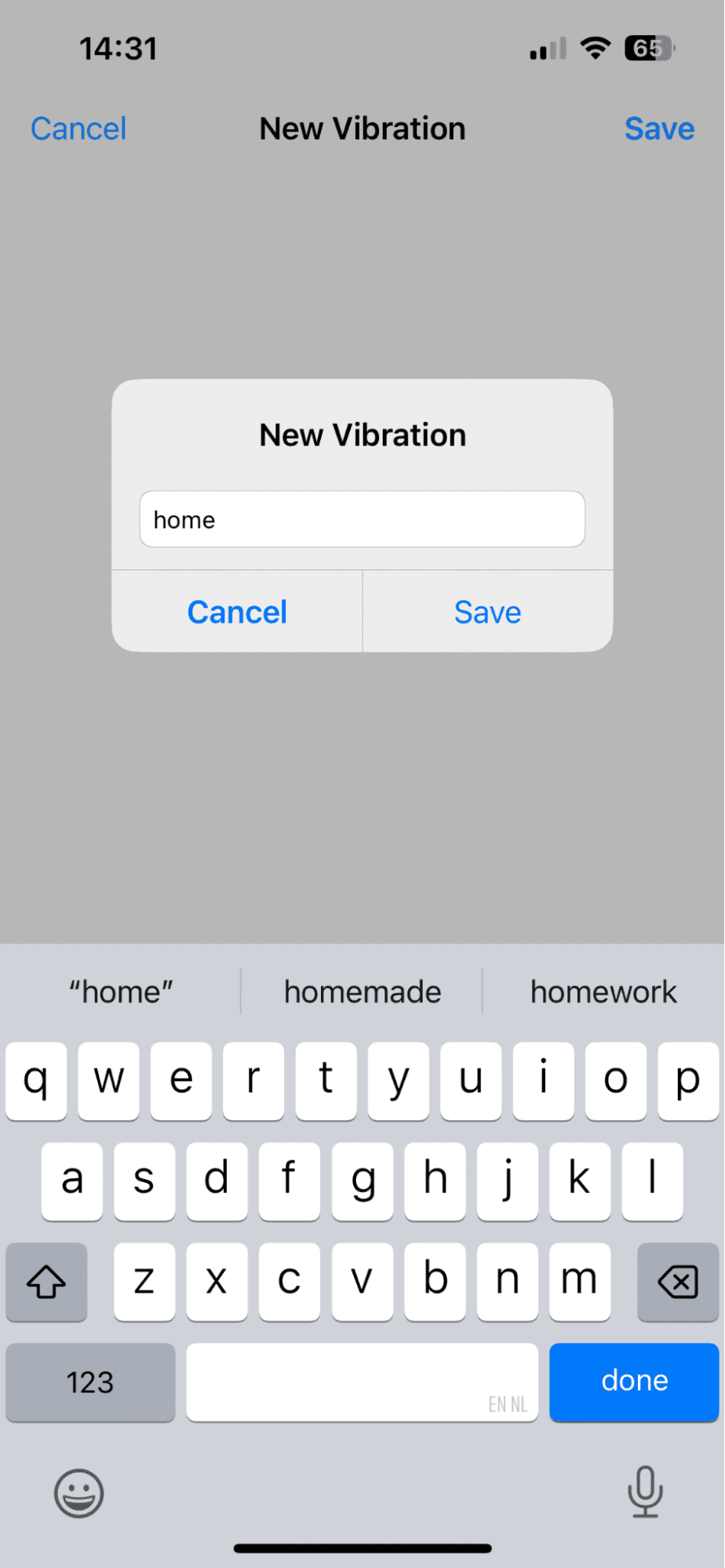 Create New Vibration
