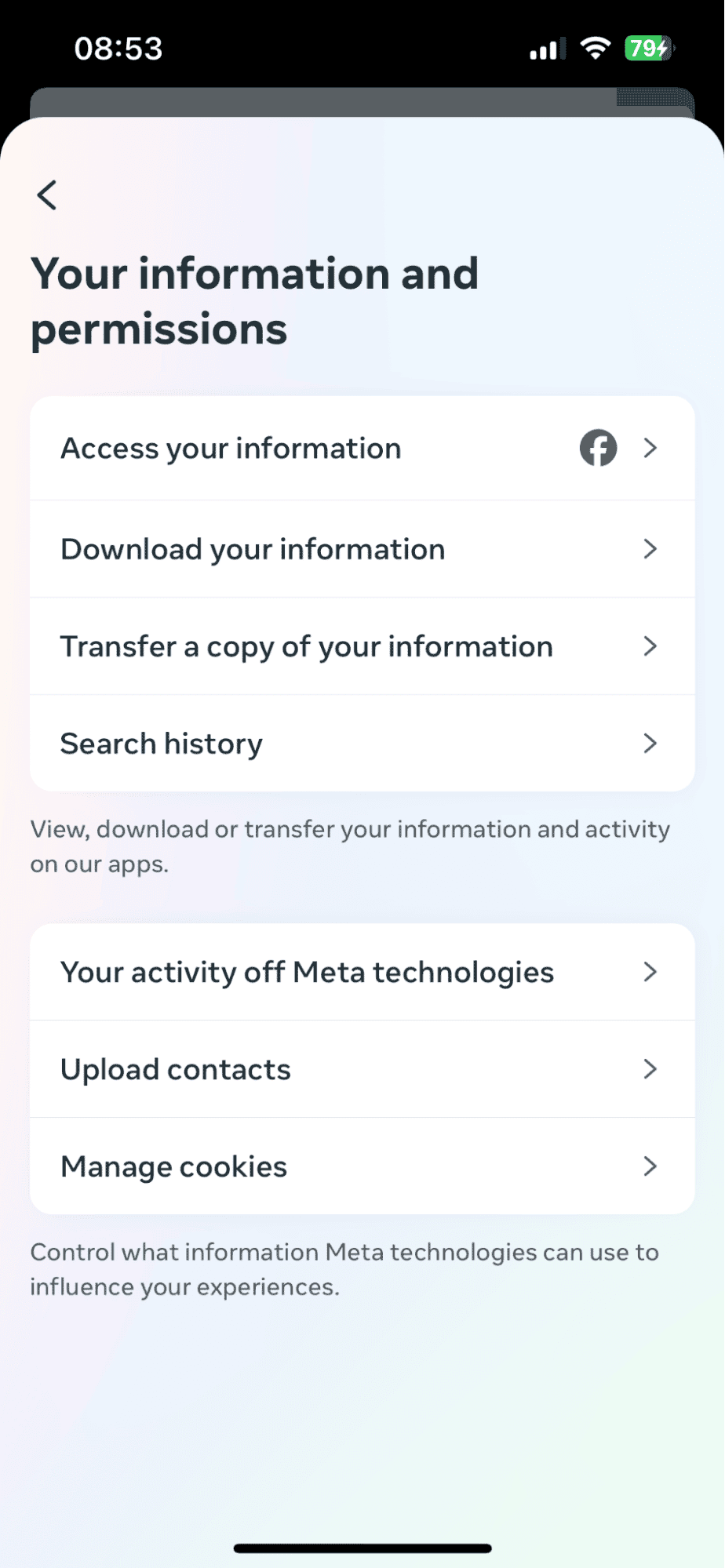Your information and permissions
