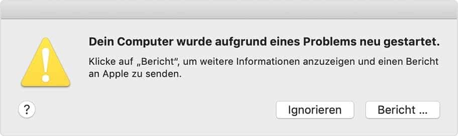 Ihr Computer wurde aufgrund eines Problems neu gestartet