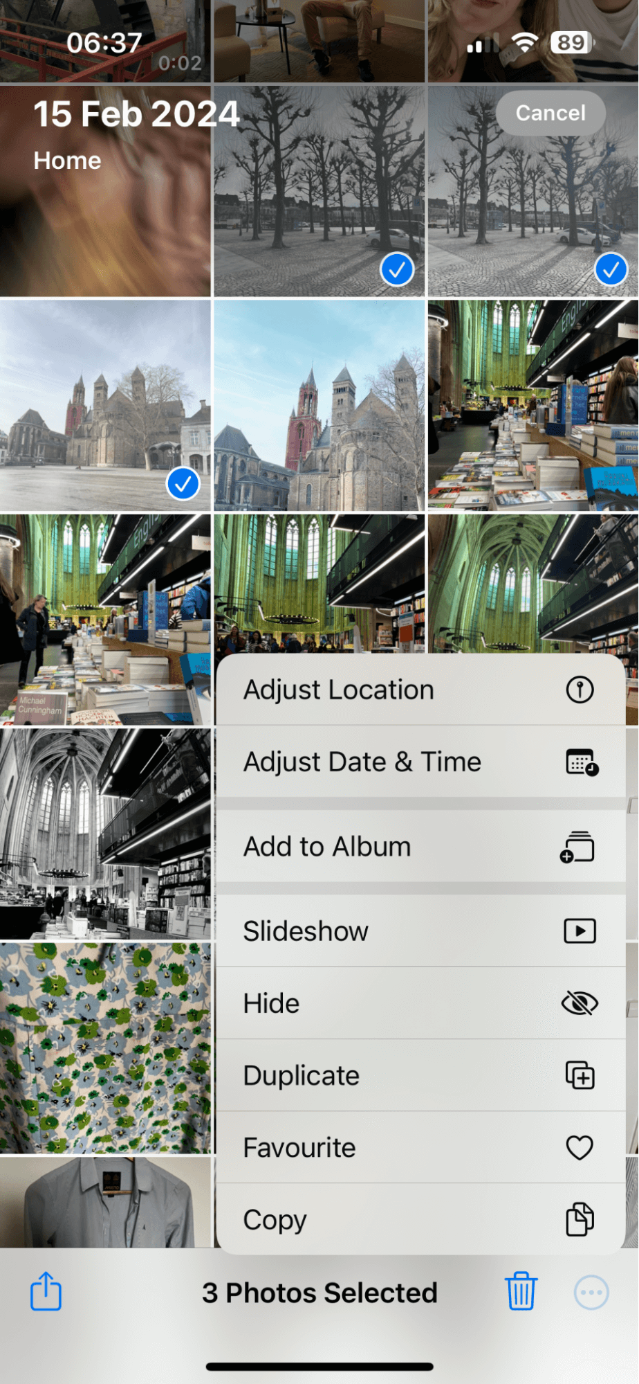 Select the various images
