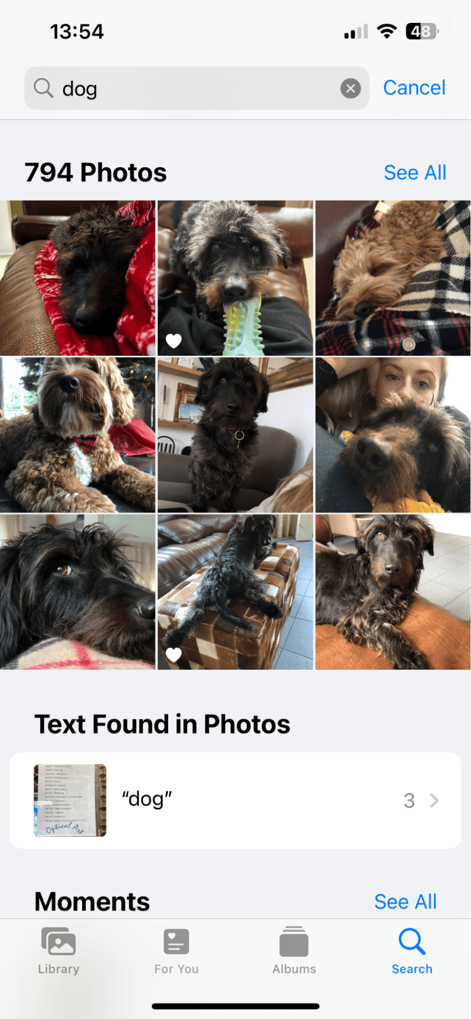 Photo albums on iPhone