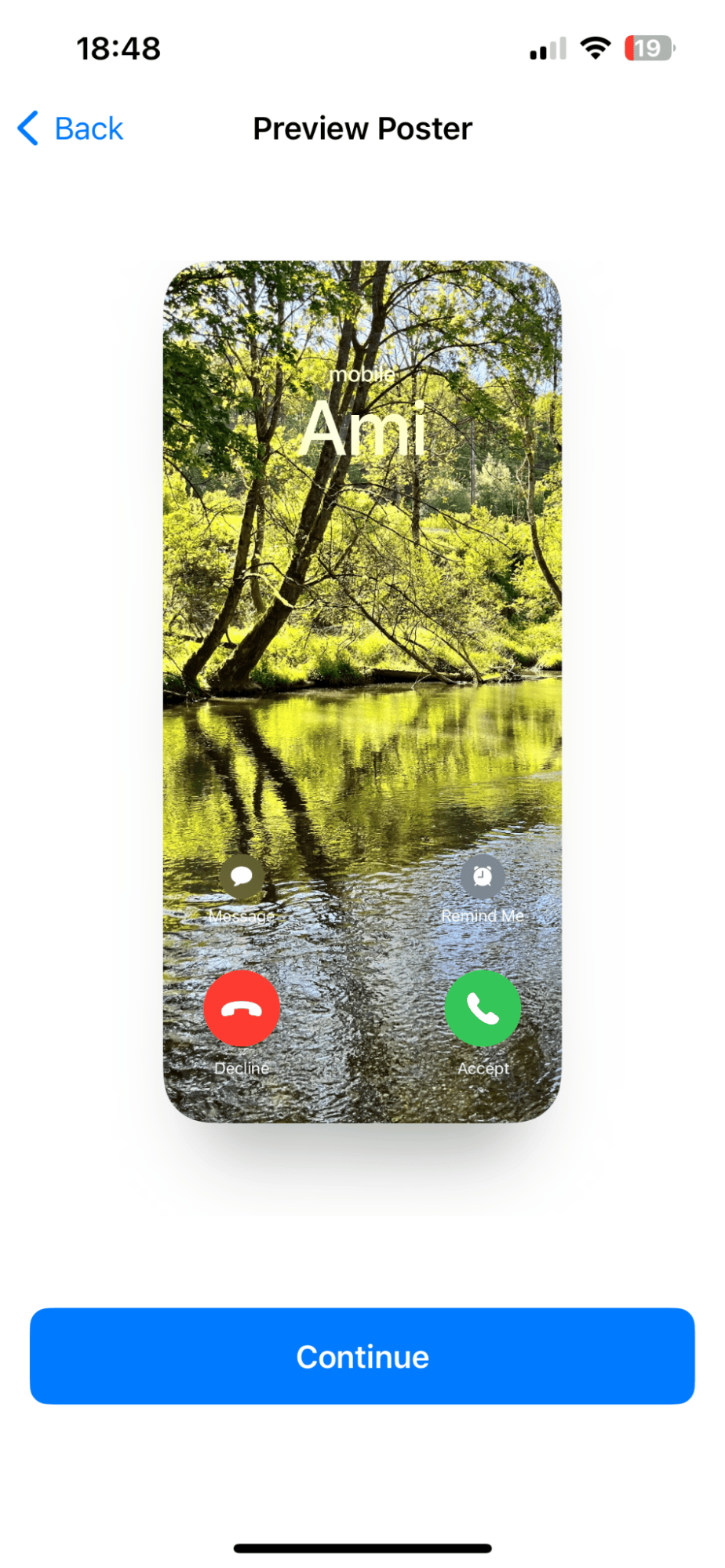 Preview Poster on iPhone