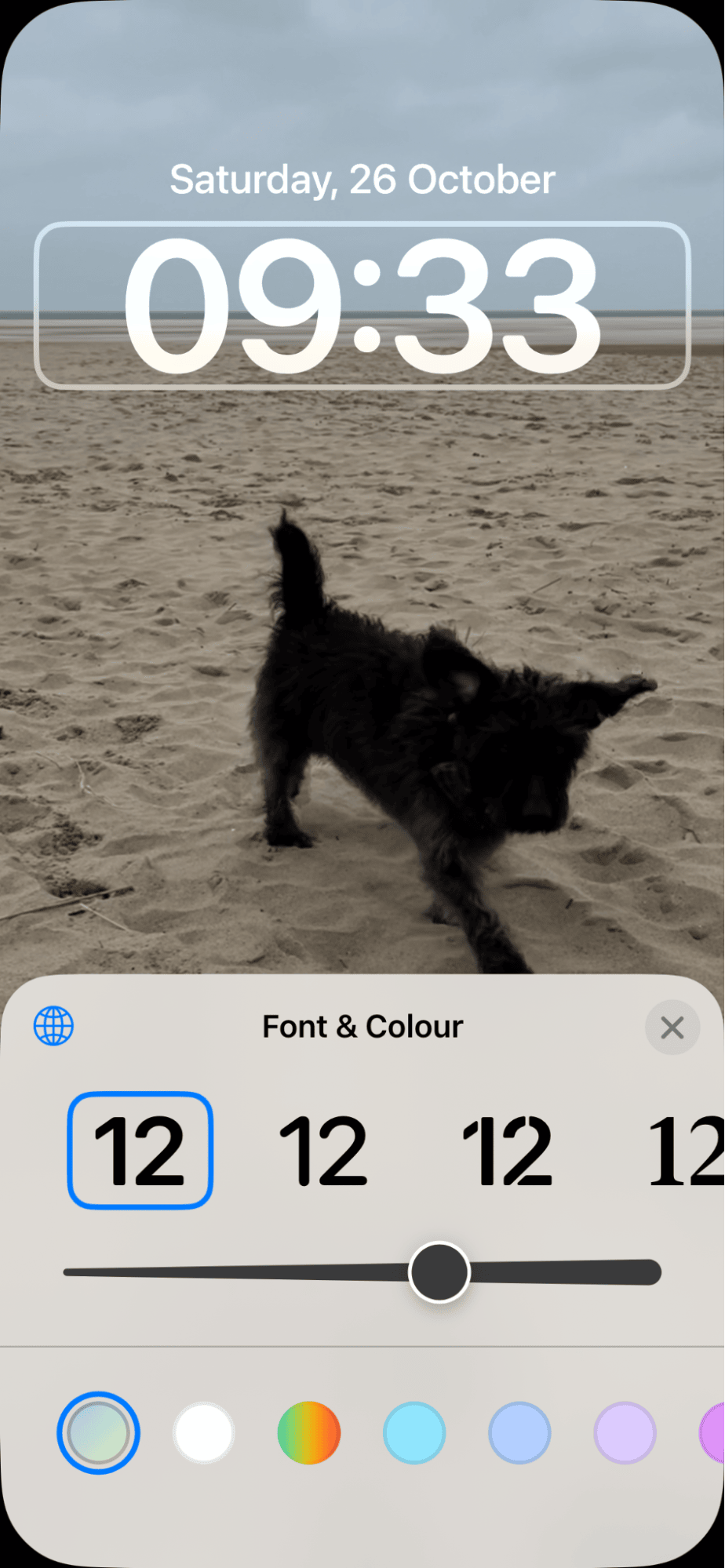 How to change lock screen clock and date elements