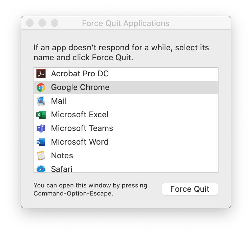 How to force quit applications