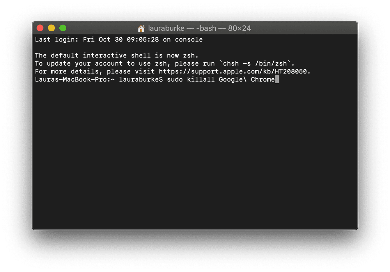 command line for mac to start chrome