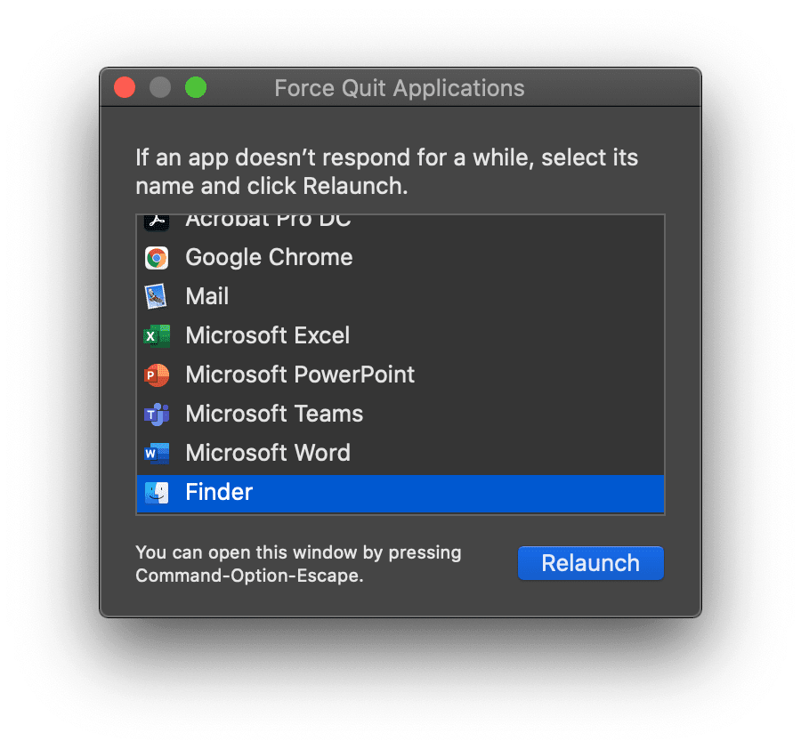 How to force quit Finder