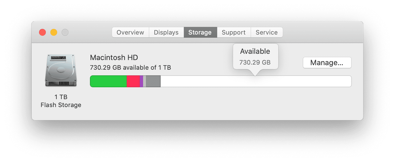 How to check storage on Mac