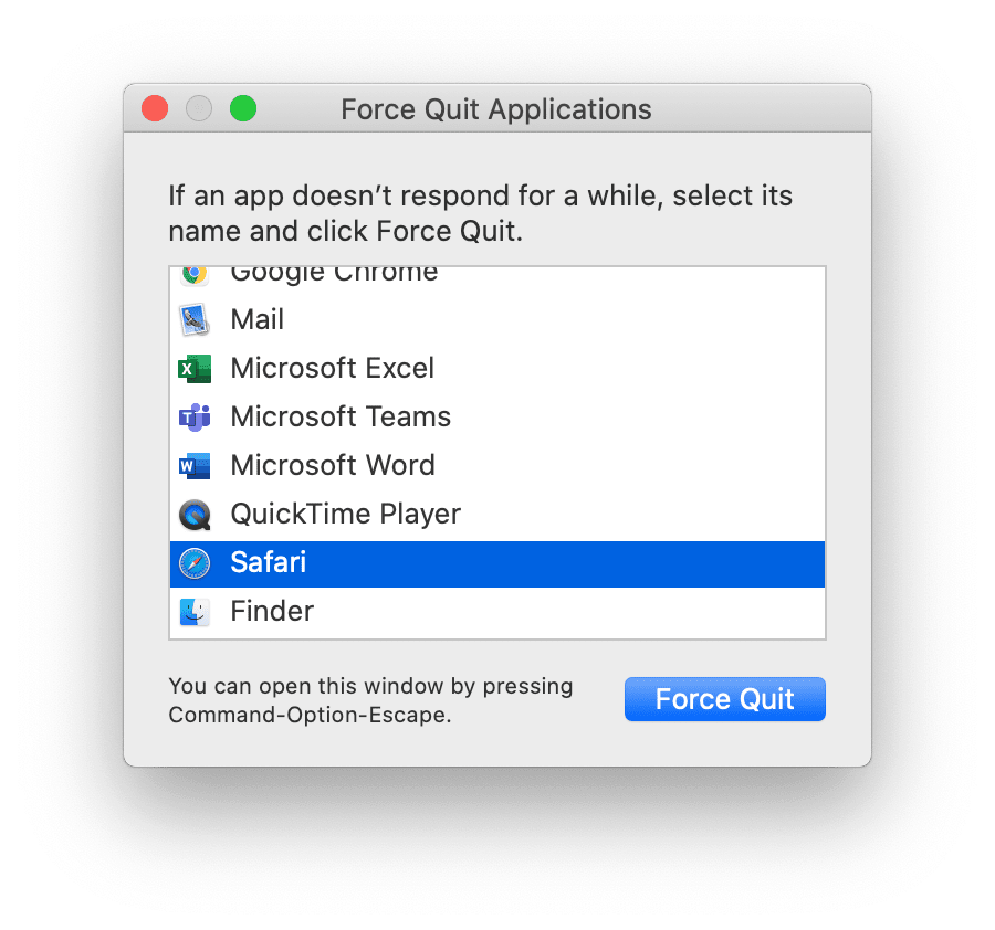 How to force quit Safari