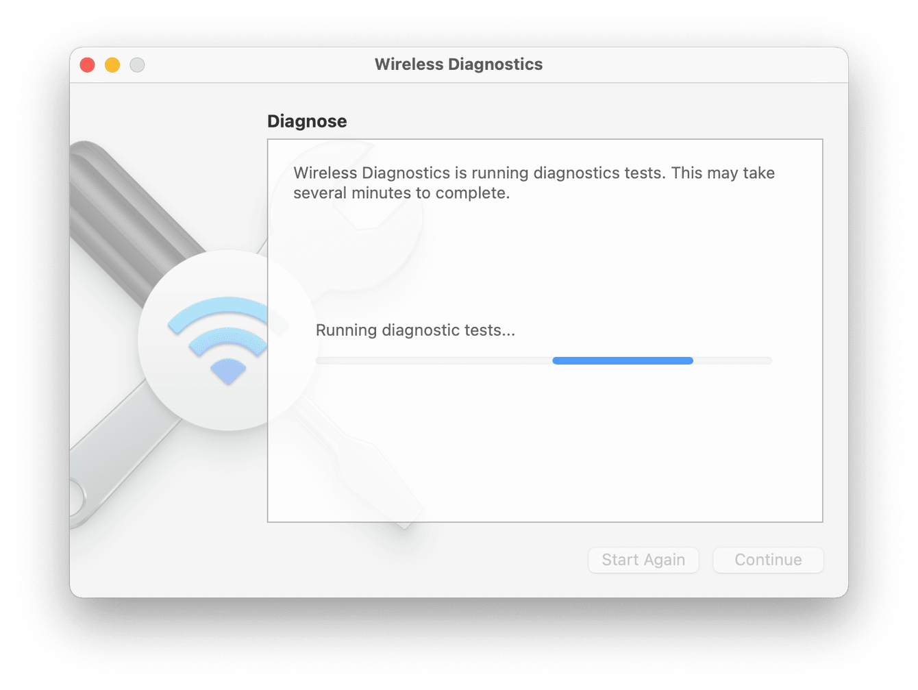 Running diagnostics tests on Mac