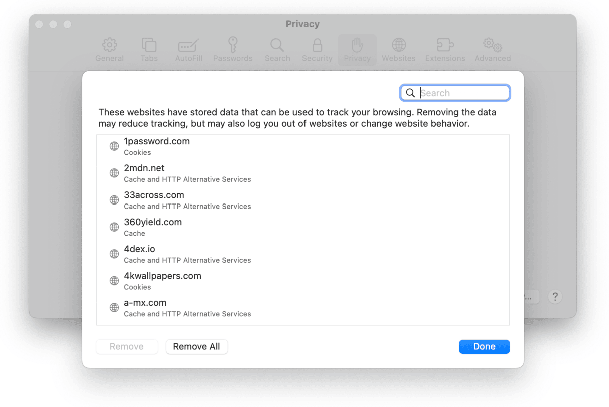 Safari Privacy Settings