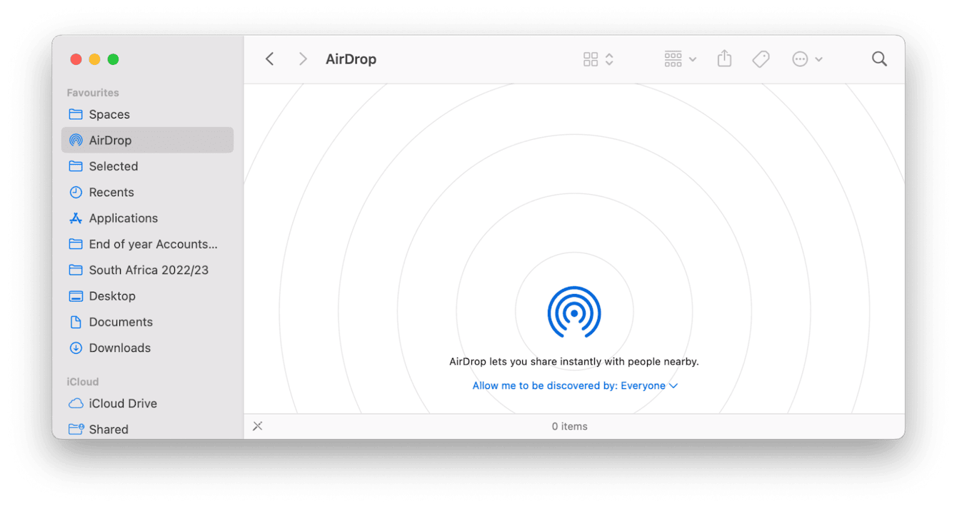 Enabling AirDrop on Mac