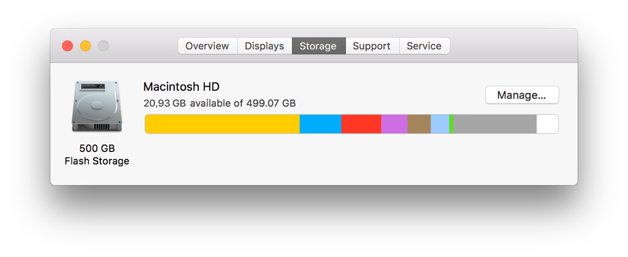 mac hard drive space low