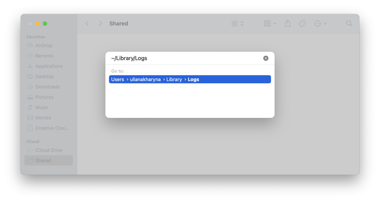 Eliminar archivos de registro en Mac