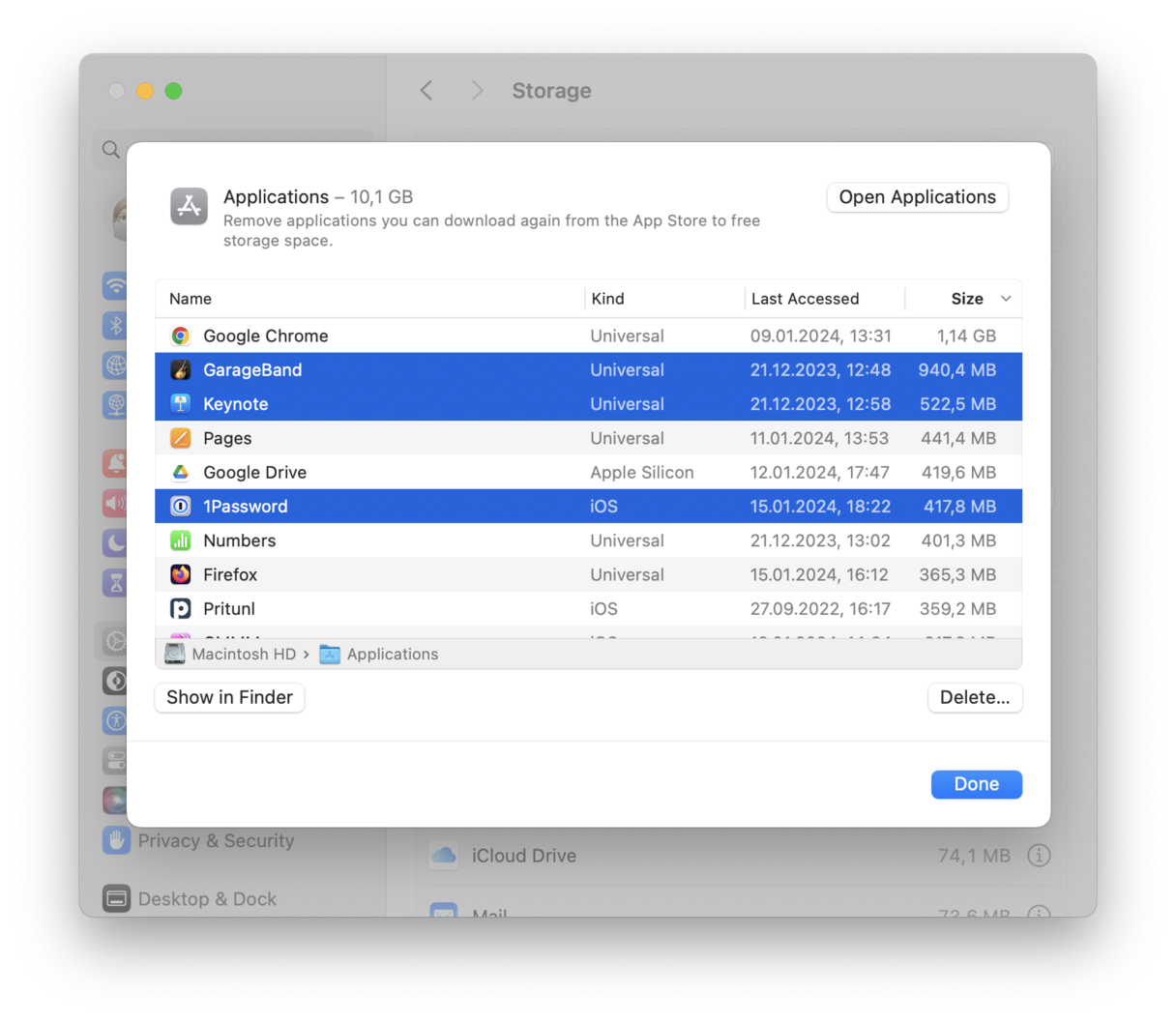 Eliminar apps no utilizadas del Mac
